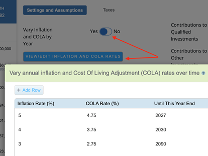 Inflation Assumptions in the WealthTrace Retirement Planner