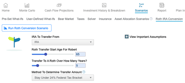 Roth conversion lowers taxes